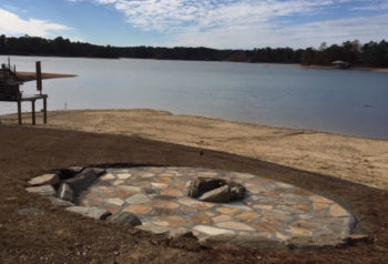 Hare Contracting - Lake Martin Hardscapes Flagstone Patio with Firepit1